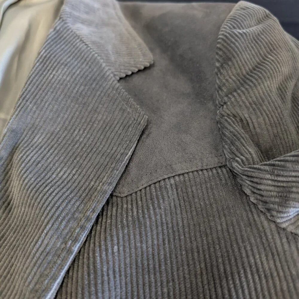 Pendleton Corduroy & Suede Western Sport Coat Jacket Grey Men's 40 Long - Picture 7 of 10